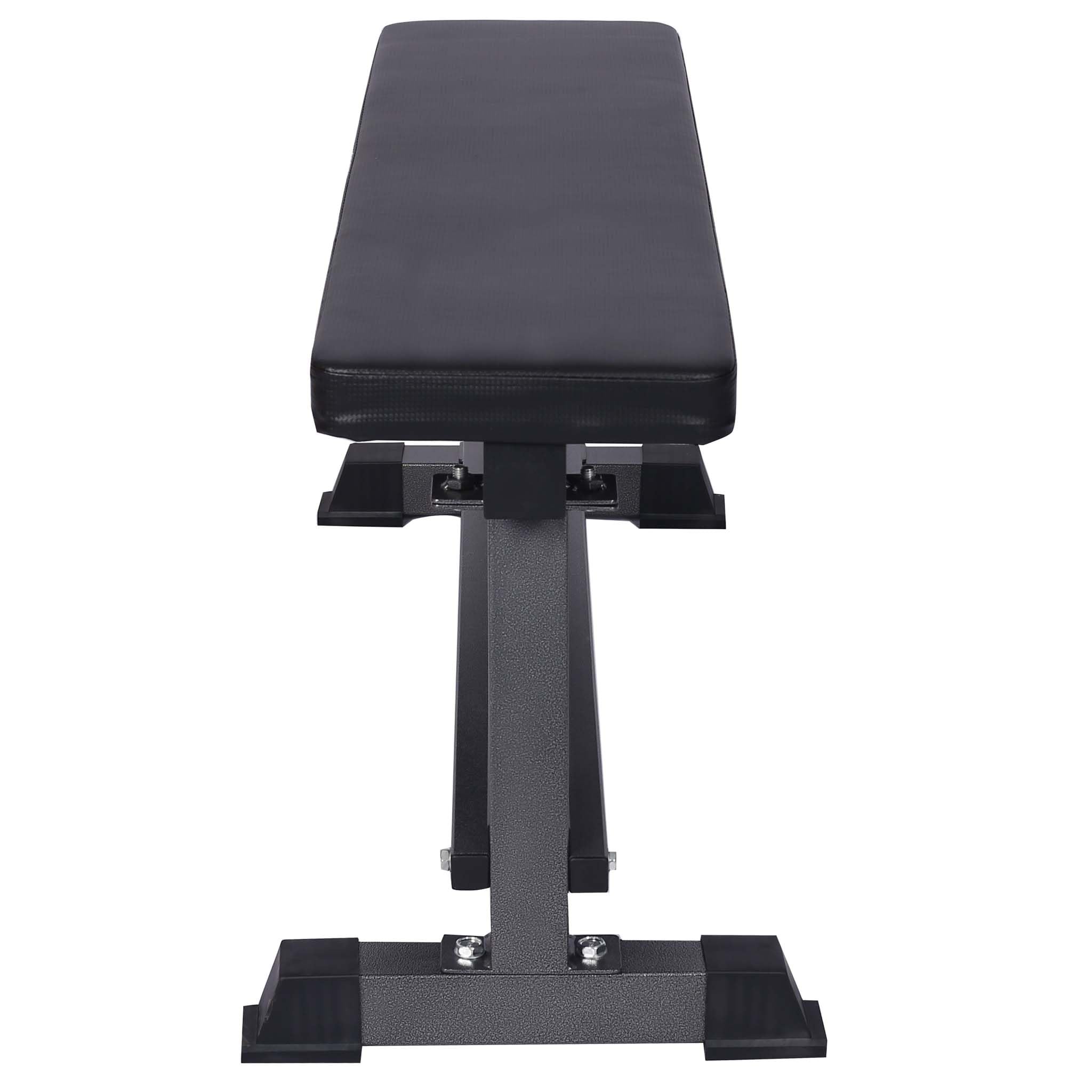 Wiltec Flachbank 1050 x 380 x 460 mm mit Hantelablage und Polster, Hantelbank für Muskel- und Krafttraining bis 300 kg, Trainingsbank Fitnessbank