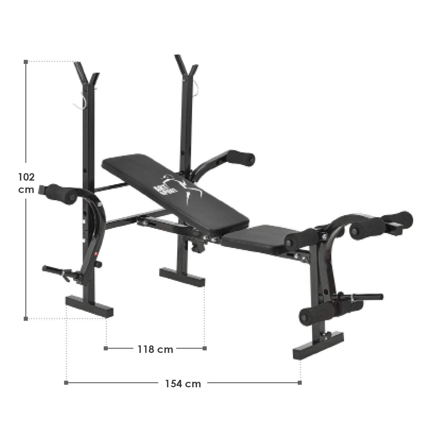 ArtSport Multifunktion Hantelbank Set ProfiGym 1000 & 3in1 Hantelset mit 60 kg Gewichten - Trainingsbank klappbar Kurzhantel Langhantel Curlhantel Kraftstation, Schwarz