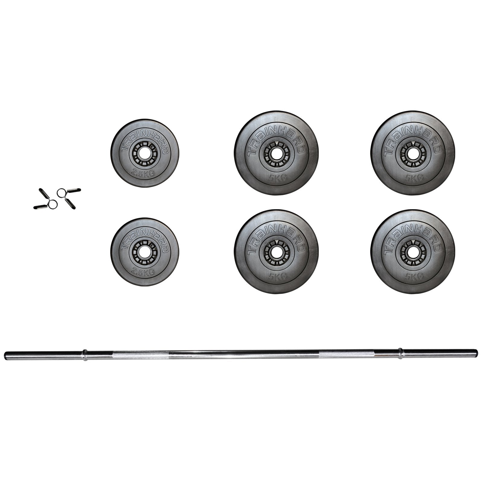 TrainHard Multifunktion Hantelbank klappbar mit Beincurl Butterfly, zertifiziert nach EN957 mit Hantelset aus Langhantel Kurzhantel Hantelstange Gewichten bis 90 kg (Hantelbank + 25 kg Langhantel)