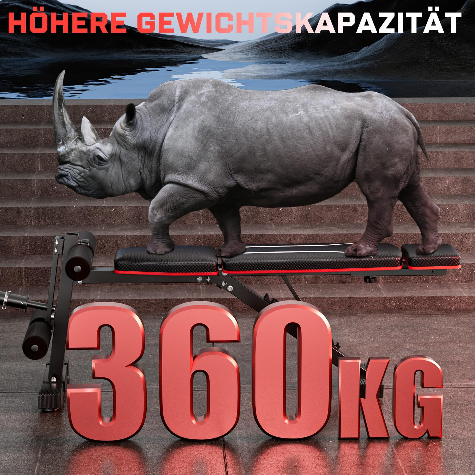 XDDIAS Hantelbank Klappbar mit Beinstrecker und Preacher-Curl-Polster, Verstellbar Trainingsbank für das Heim-Fitnessstudio, Faltbare Trainingsbank, Schnell Zusammenklappbare Neigung/Neigung